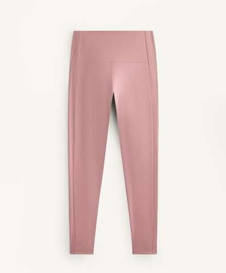 OYSHO Легинсы Comfortlux с высокой талией и отделкой в ​​рубчик длиной до щиколотки, розовый