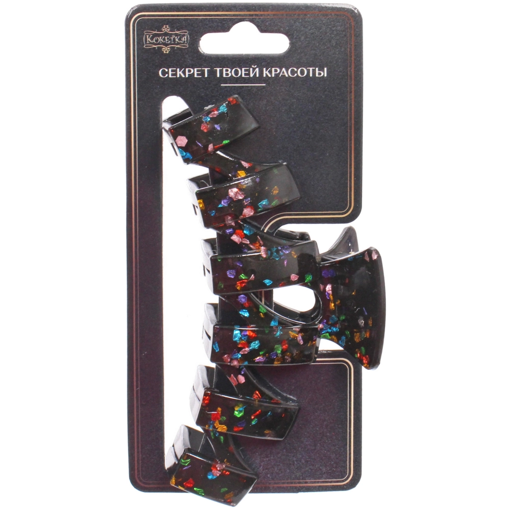 Заколка - краб для волос «AKS - VIENTO», микс 6 цветов, зиг-заг, 11*3см