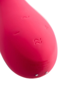 Красный вибратор-кролик Satisfyer Mono Flex с управлением через приложение - 20,4 см.