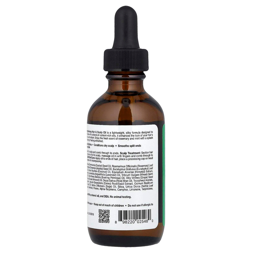 California Gold Nutrition, Beauty, укрепляющее масло для волос и кожи головы, биотин, розмарин и мята, 59 мл (2 жидк. унции)