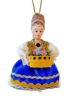 Кукла-подвеска сувенирная Цветочница