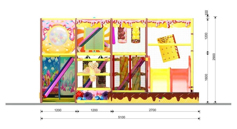 Детский игровой лабиринт «В стране чудес» (7,2*5,1*2,9 м)