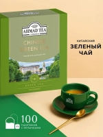 Китайский зеленый чай в пакетиках Ahmad Tea, 100 шт