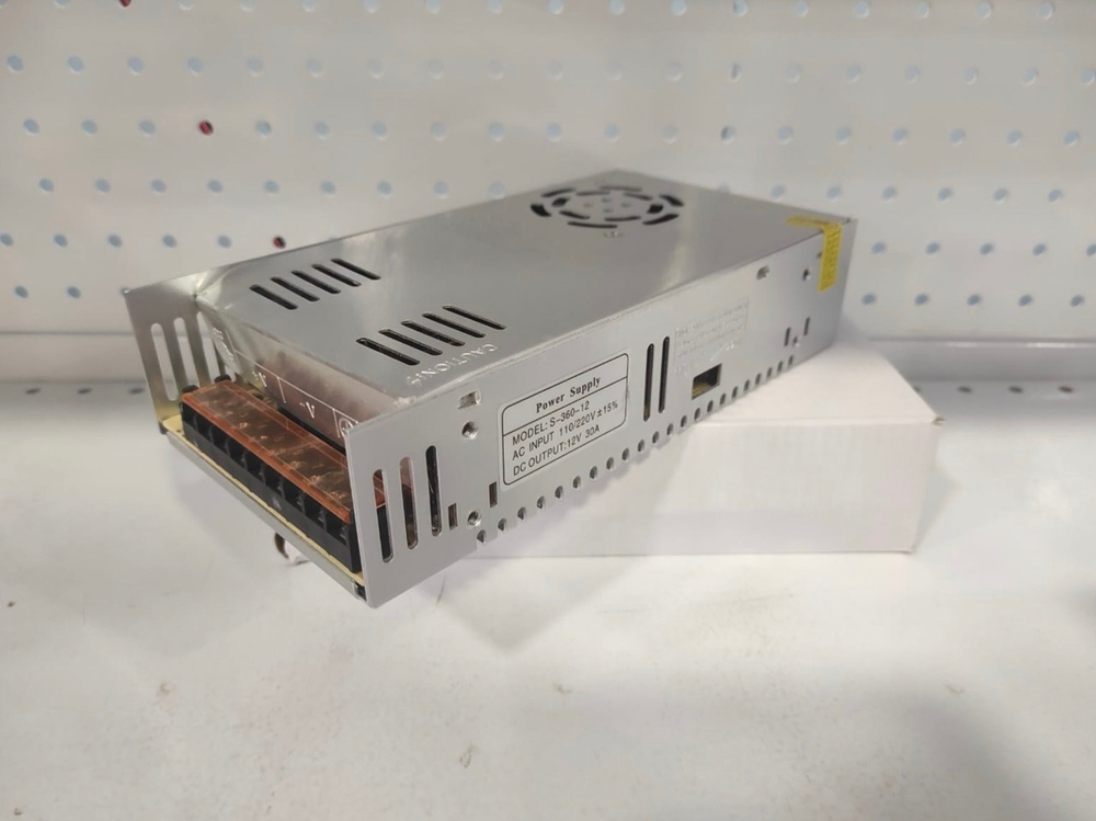 12V / Блок питания (30 ампер), трансформатор, преобразователь (DC12V 360W 30A) S-360-12 Power Supply, серия - СилаМастер (1 шт.)