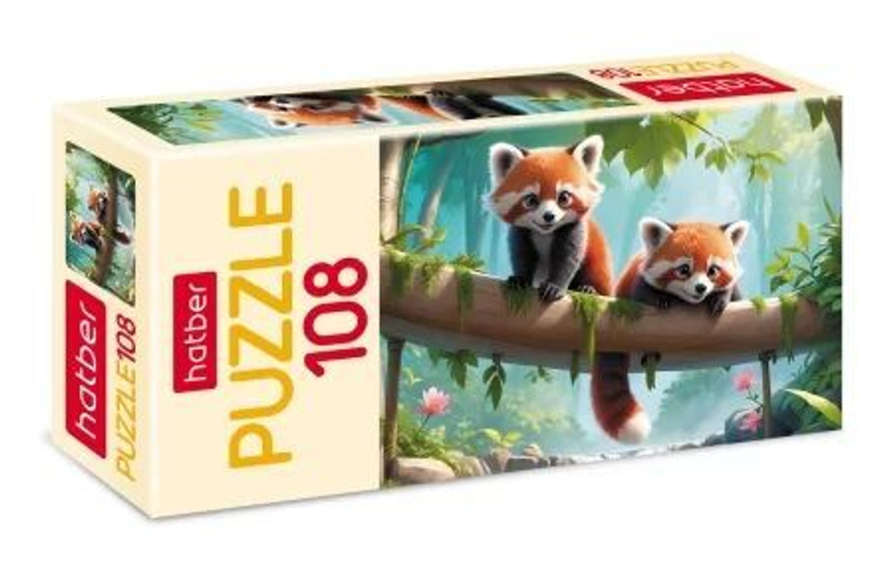 Пазлы 108 элементов 300*210мм. "Красные панды"