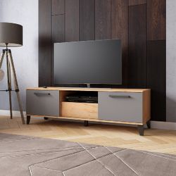 Тумба под ТВ ТВМ-2 (Дуб крафт золотой/Графит) 500х1600х475 мм МФ Микон