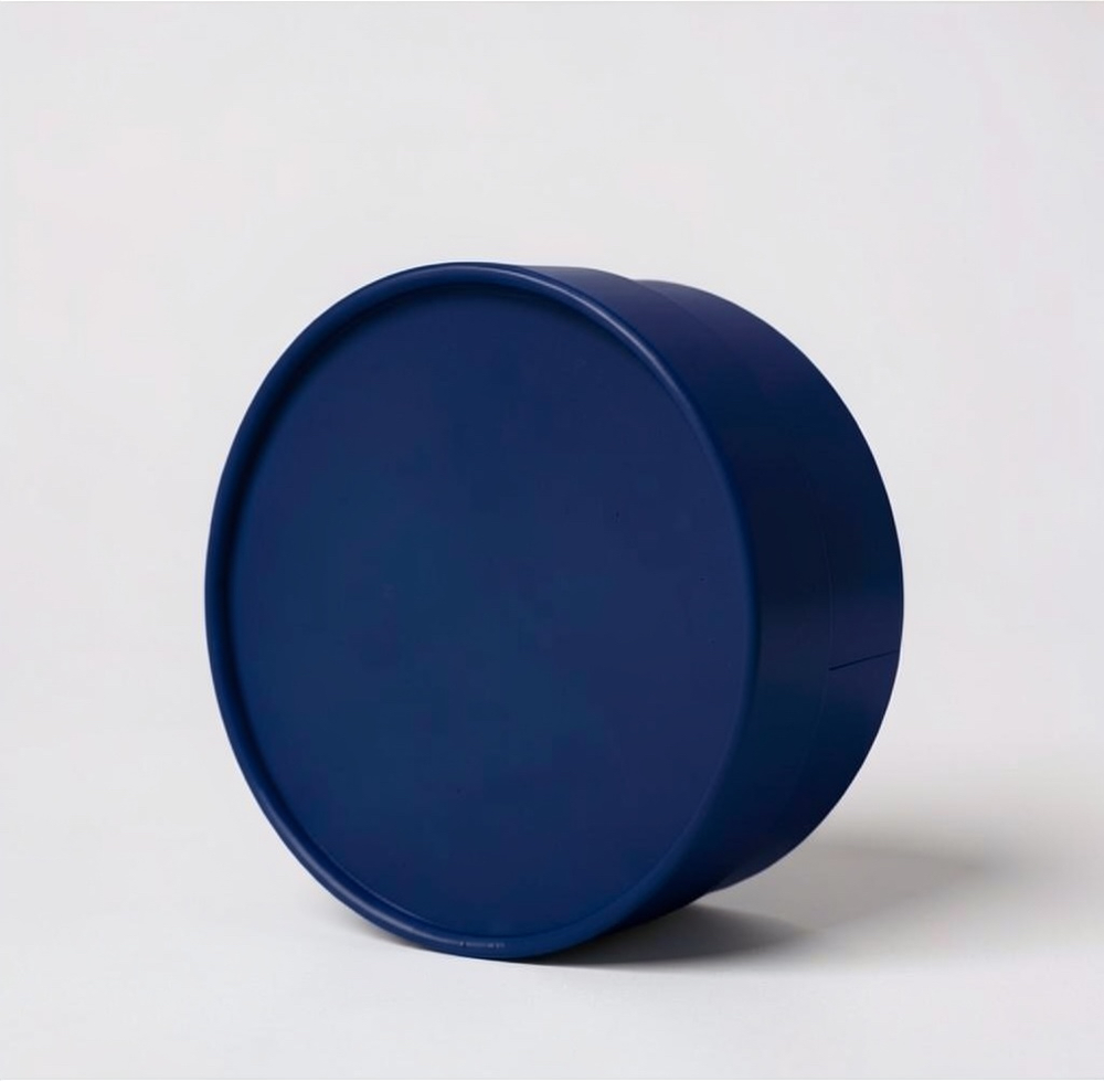 Бюджетная короткая коробка с завальцовкой (глухая крышка из ламинированной бумаги) . Цвет;Темно синий.