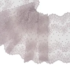 Вышивка на сетке лаванда/серая 26 см