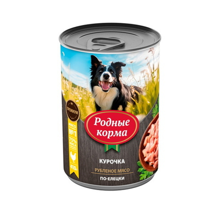 Консервы РОДНЫЕ КОРМА для собак курочка по-елецки 6х410 г