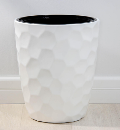 Кашпо для цветов со вставкой «Мозаика», 19.5 л (9 л), белое