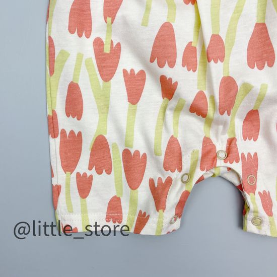 Песочник хлопковый, Молочный с тюльпанами