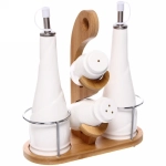 Набор для специй 4 предмета «White magic» (2емкости для масла 400мл и уксуса+2солонки) полоски