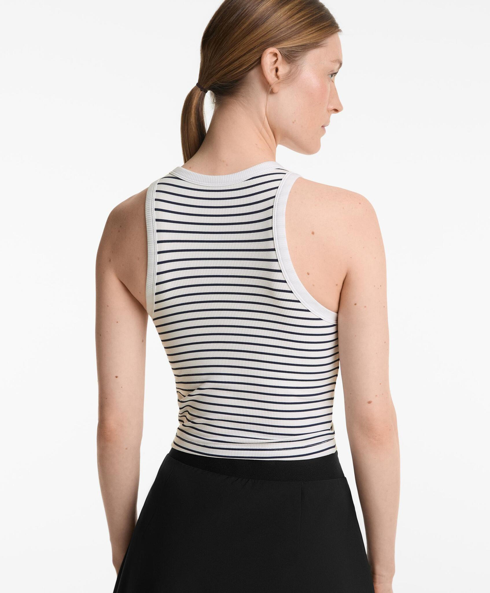 Oysho Топ из смесового модала в полоску, темно-синий