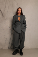 Брюки костюмные с отлетным поясом