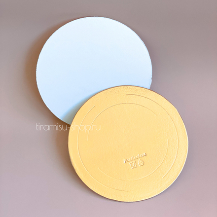 УЦЕНКА Подложка для торта золото/жемчуг, 24 см, усиленная 3,2 мм