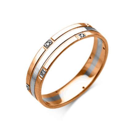 Обручальное кольцо из комбинированного золота c бриллиантами 01-1229-00-101-1111-30
