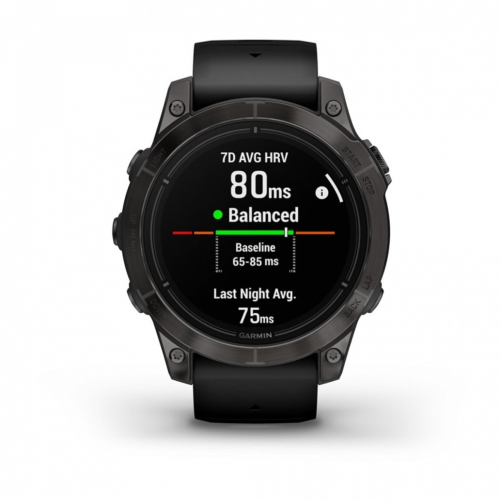 Смарт часы Garmin Epix Pro (Gen 2) Sapphire Edition 47 мм, титановый, угольно-серый DLC, черный ремешок
