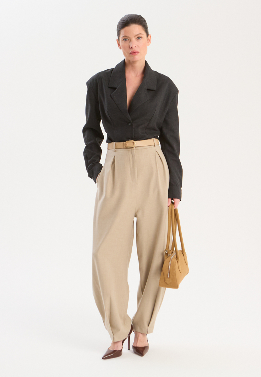 Рубашка жакетного типа из смесовой шерсти