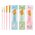 Кисть для рисования Basir художественная, нейлон, плоские, № 2,4,10,12, набор из 4 шт, ассорти