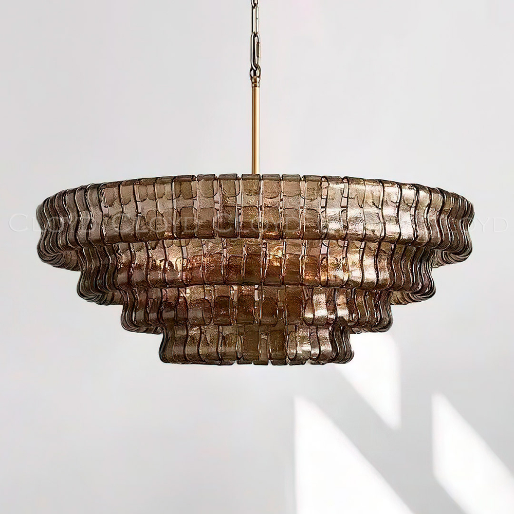 Люстра Cloyd NAMASTE C16 / Ø90 см - латунь - дымчат.стекло (арт.11689)