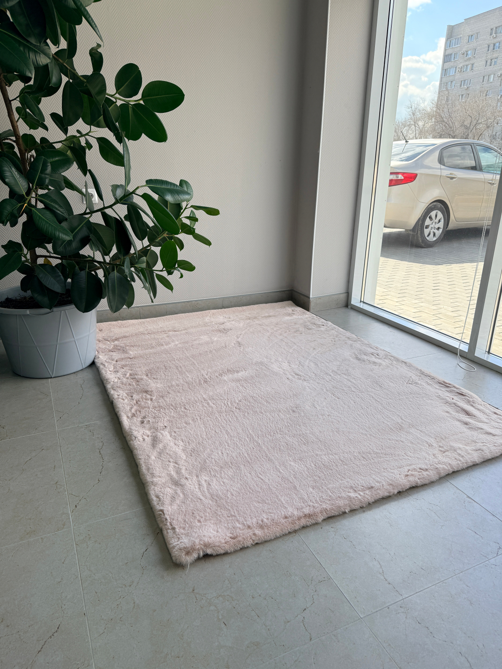 Ковер меховой имитация кроличьего меха