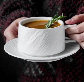 Чайная пара , узор "Неровности " белые