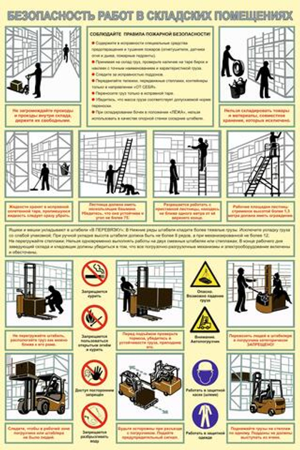 Информационный стенд "Безопасность работ в складских помещениях"