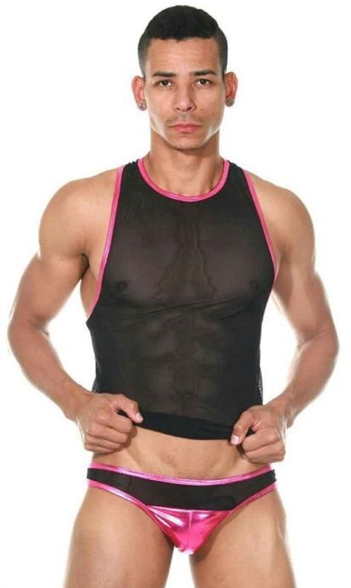 Мужской комплект белья: майка-борцовка и трусы-слипы