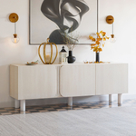 Дизайнерская тумба под телевизор 150 см Ола, 3 двери с нажимным механизмом, на ножках