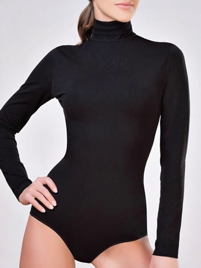 Боди-водолазка из хлопковой ткани (Размер: L) (Цвет: белый)