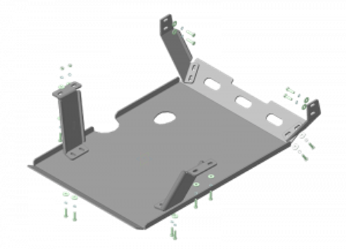 Усиленная защита Motodor радиатора. 6 мм, сталь. для Kamaz 65115 2007-н.в. арт.27710