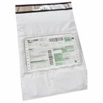 Курьер-пакеты ПОЛИЭТИЛЕН (408x515+40 мм), белые, с карманом для сопроводительной документации, КОМПЛЕКТ 50 шт., 113496