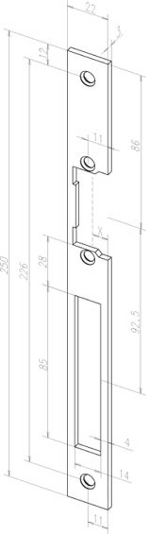 Плоская запорная планка 444