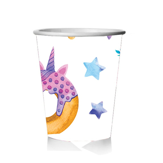 Стакан бум 250 мл Единороги-сладости (6 шт./уп.)/флоупак