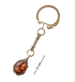 AM- 079 Брелок «Скарабей» мал. (латунь, янтарь)