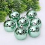 Новогодние шары 6 см (набор 24 шт) «Глянец», темный нефрит
