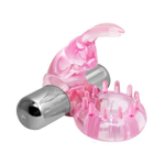 Розовое эрекционное виброкольцо с клиторальным зайчиком Love Rabbit Ring