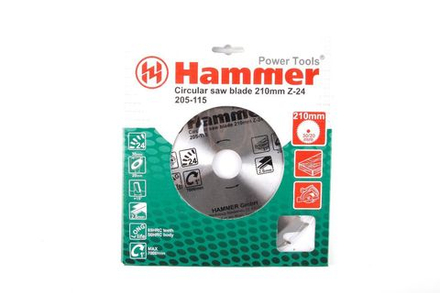 Диск пильный твердосплавный HAMMER Ф210х30мм 24зуб.