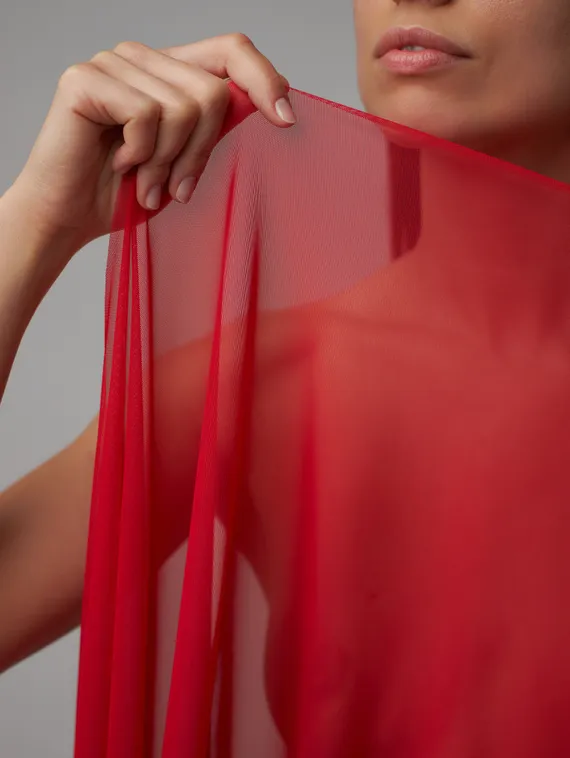 Сетка эластичная Lauma с эффектом голого тела, красный 100