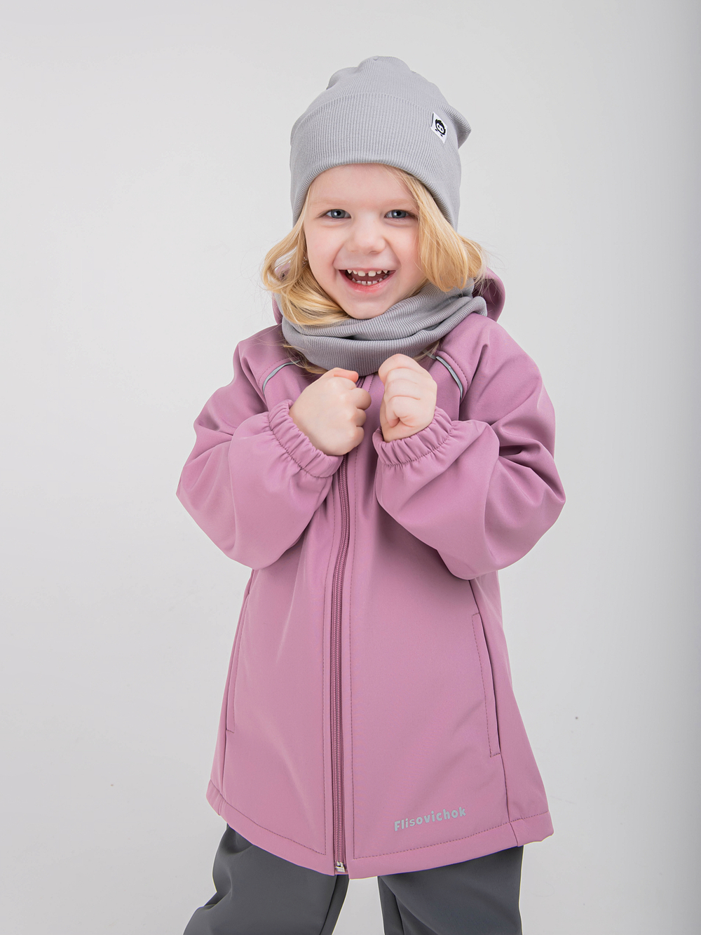 Куртка из софтшелла "Пыльная роза"