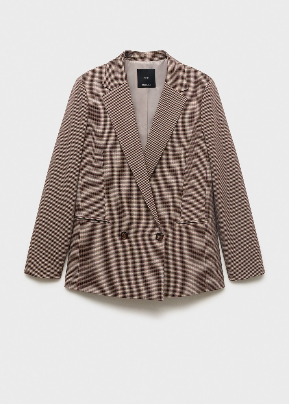 Двубортный блейзер в мелкую гусиную лапку