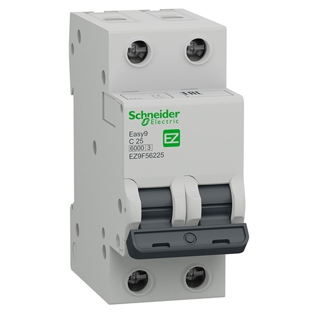 Автоматический выключатель Schneider Electric EASY 9 2П 25А С 6кА 230В (автомат электрический) EZ9F56225