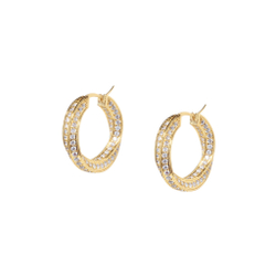 Серьги-золотая спираль, камни в асс.