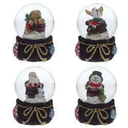 GAEM Фигурка декор в стекл шаре "Дед Мороз/Мишка/Олень", D 4.5 см, L4,5 W5 H6 см, 4в.