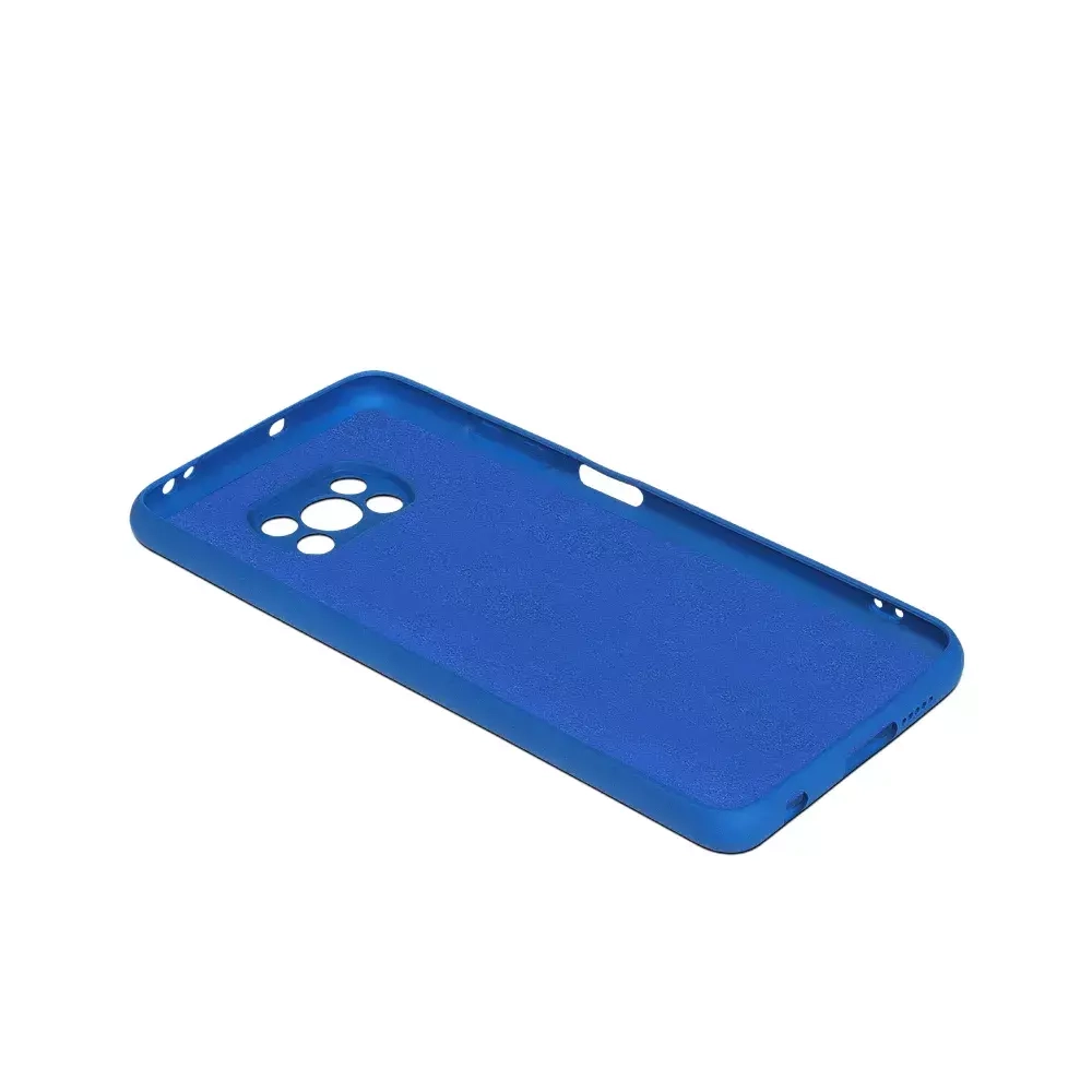 Силиконовый чехол с микрофиброй для Xiaomi Poco X3/X3 Pro blue DF