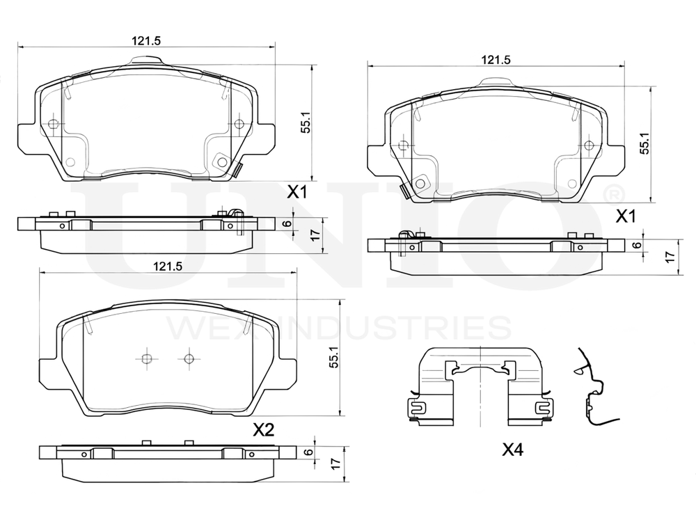 Колодки тормозные диск. передние UNIO BRP-20476
