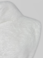 Жилетка Анжелика однотонная меховая с высоким горлом и поясом