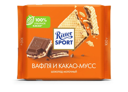 Шоколад молочный «Ritter Sport» вафля и какао-мусс - 100 г