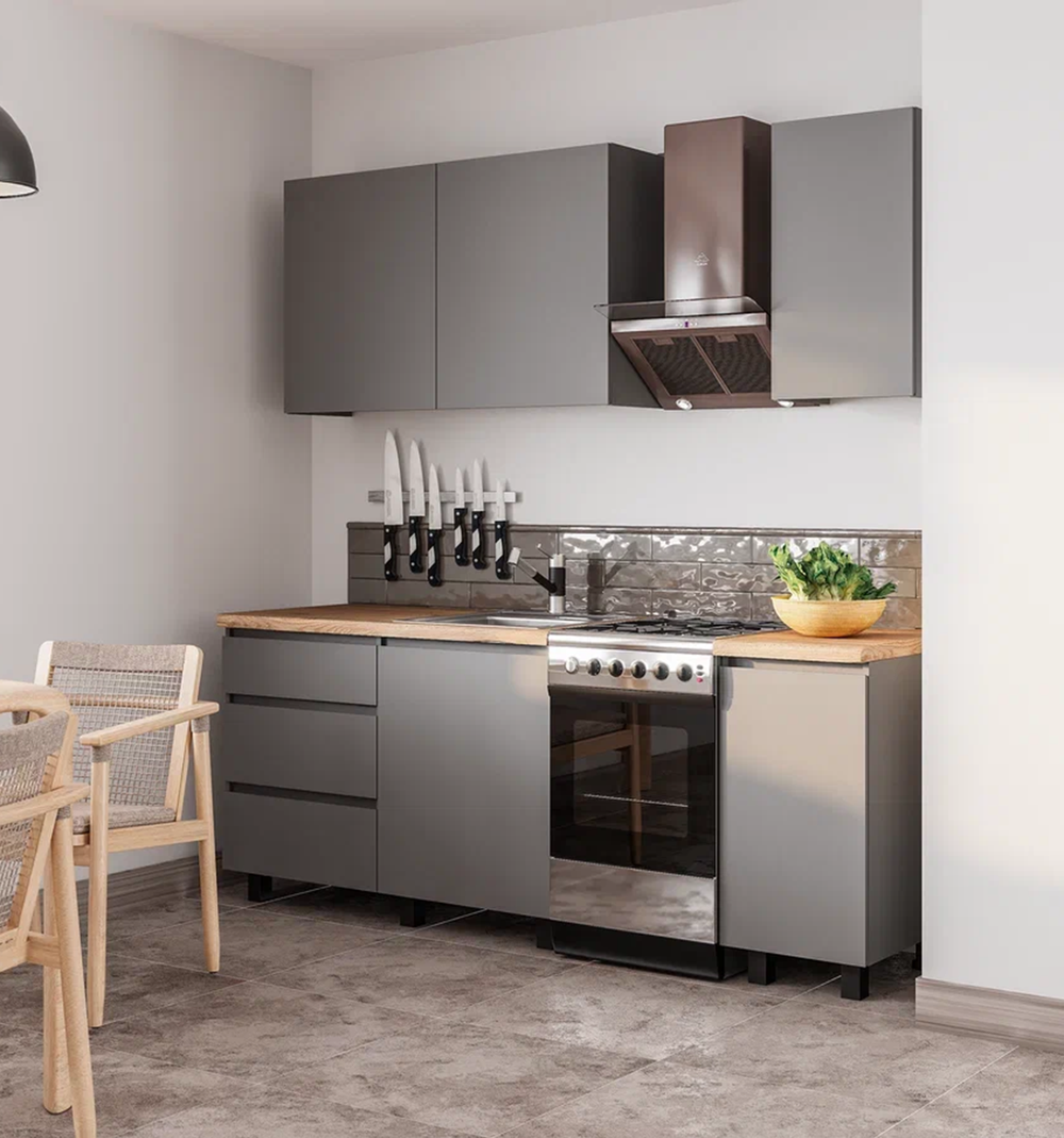 Кухня Асти 1,6м графит