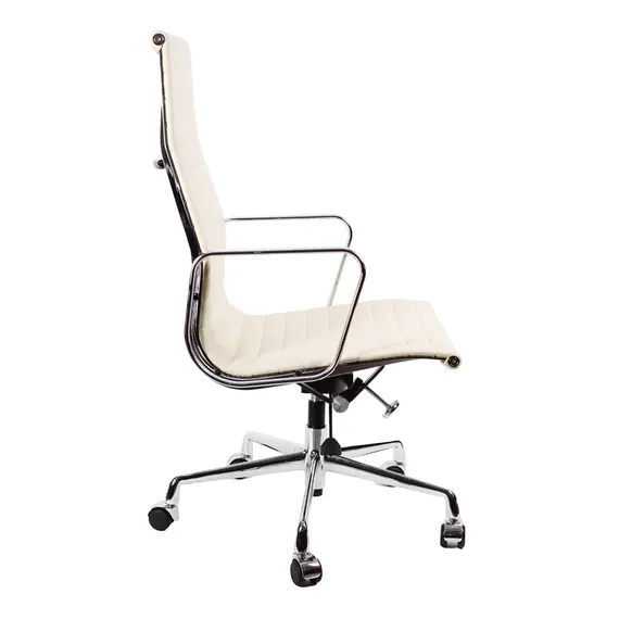 Офисное кресло Eames Ribbed EA 119 кремовая кожа